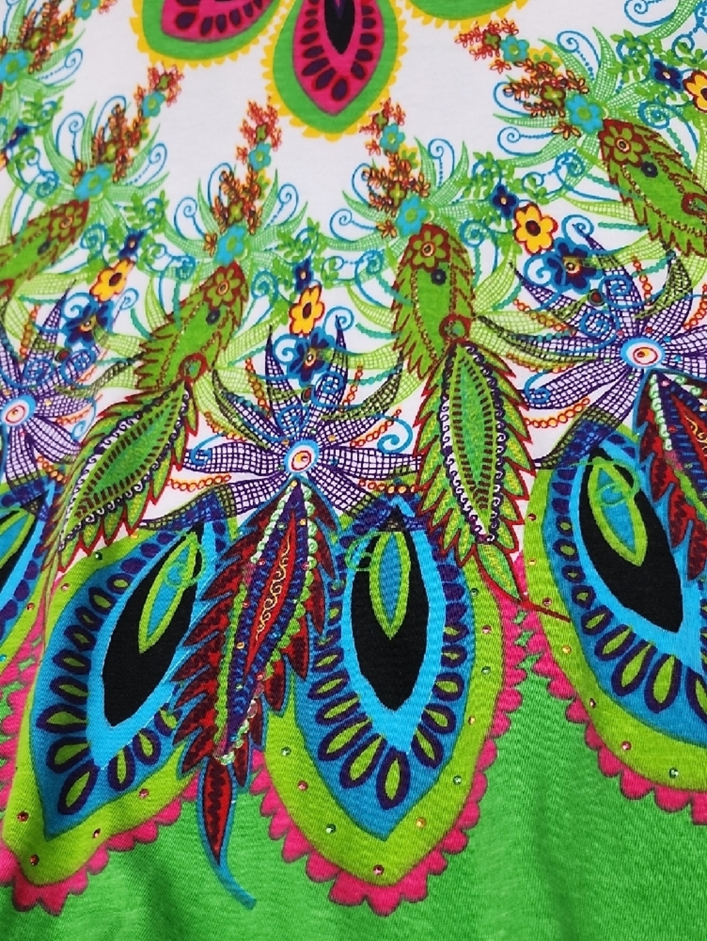 Desigual Vibrant Green & Multicolor Boho Skirt. - Picture 11 of 12